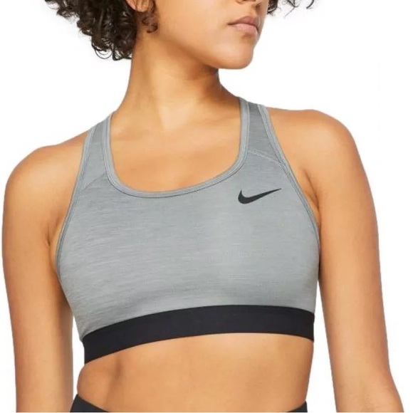 🩷NIKE SPORTS BRA SOACE GRAY LOGO WORKOUT SIZE SMALL DRIFIT WORKOUT GYM RUNNING - Picture 2 of 8